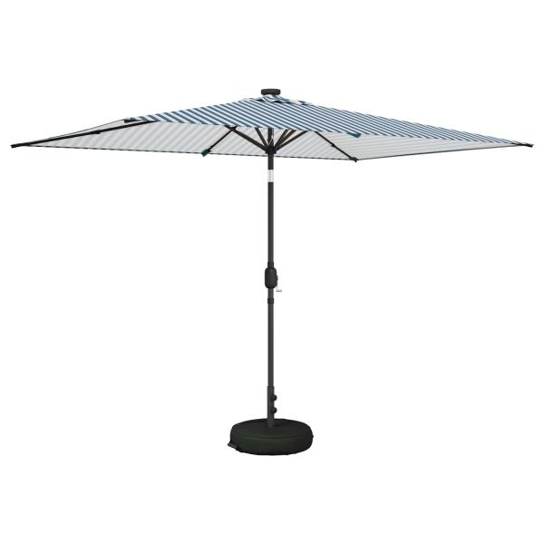 Gartenparasol mit LED-Lichtern und Sockel 200 x 300 cm
