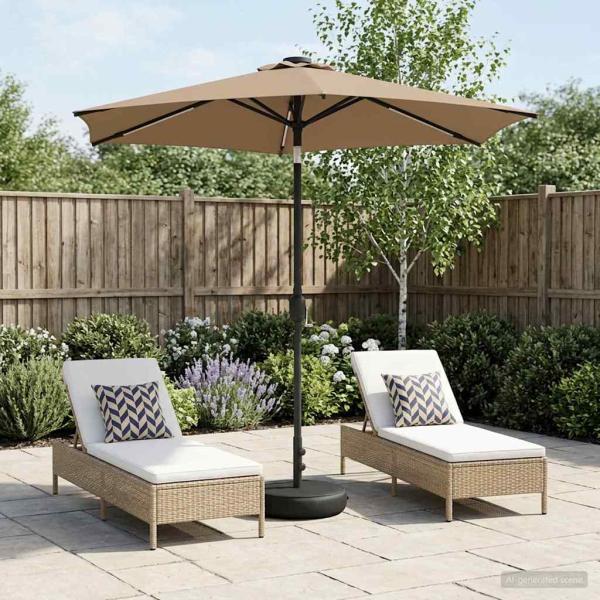 ARDEBO.de - Gartenparasol mit LED-Lichtern und Sockel 230 x 230 cm