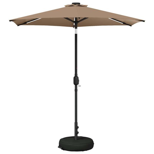 Gartenparasol mit LED-Lichtern und Sockel 230 x 230 cm