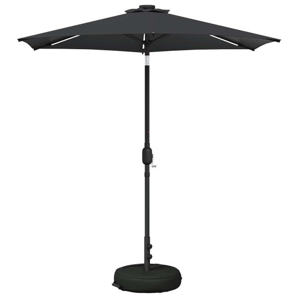 Gartenparasol mit LED-Lichtern und Sockel 230 x 230 cm
