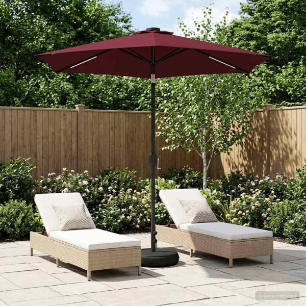 ARDEBO.de - Gartenparasol mit LED-Lichtern und Sockel 230 x 230 cm