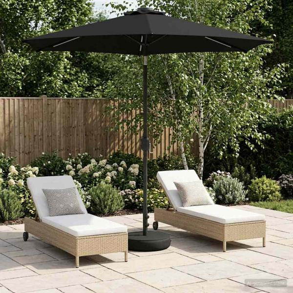 ARDEBO.de - Gartenparasol mit LED-Lichtern und Sockel 230 x 230 cm