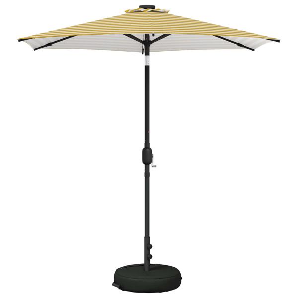 Gartenparasol mit LED-Lichtern und Sockel 230 x 230 cm