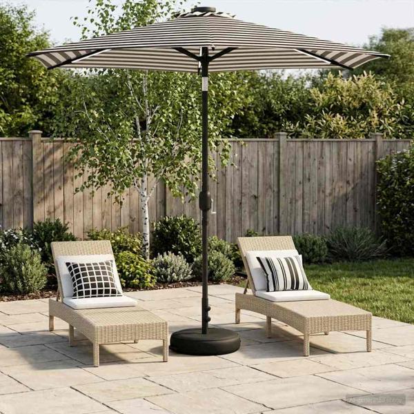 ARDEBO.de - Gartenparasol mit LED-Lichtern und Sockel 2,3 x 2,3 m Polyester