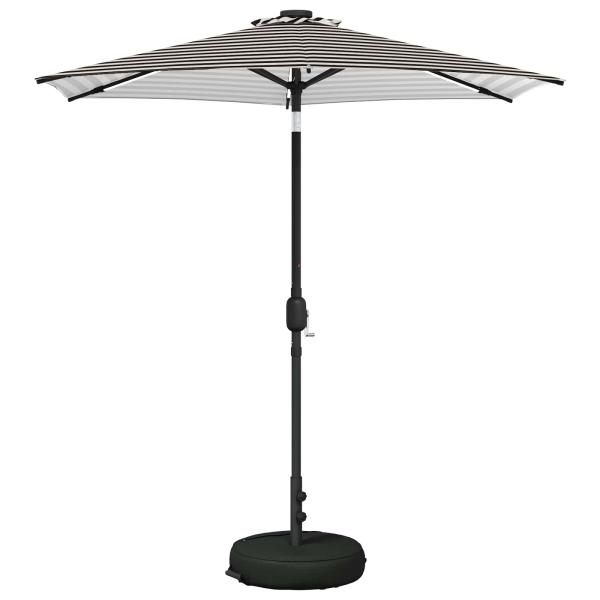 Gartenparasol mit LED-Lichtern und Sockel 2,3 x 2,3 m Polyester