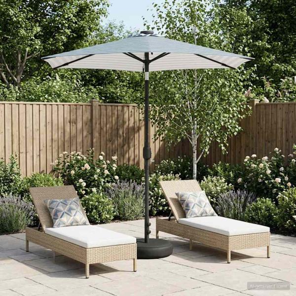 ARDEBO.de - Gartenparasol mit LED-Lichtern und Sockel 230 x 230 cm