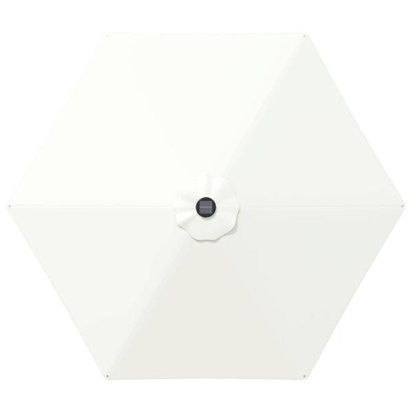 Gartenparasol mit LED-Lichtern und Sockel 270 x 270 cm
