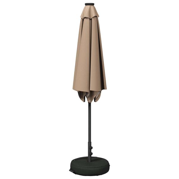 Gartenparasol mit LED-Lichtern und Sockel 2,7 x 2,7 m Polyester