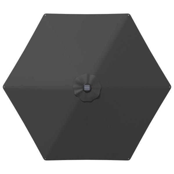 Gartenparasol mit LED-Lichtern und Sockel 270 x 270 cm