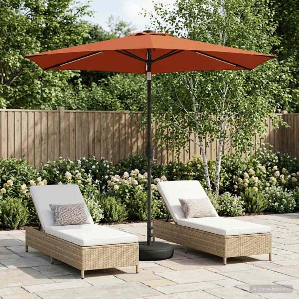 ARDEBO.de - Gartenparasol mit LED-Lichtern und Sockel 270 x 270 cm