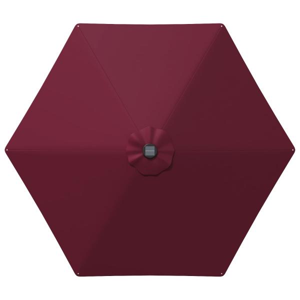 Gartenparasol mit LED-Lichtern und Sockel 270 x 270 cm