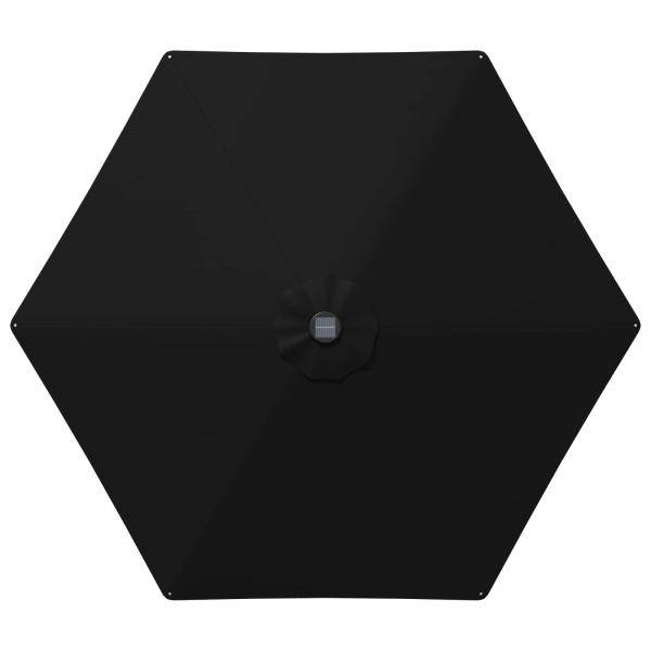 Gartenparasol mit LED-Lichtern und Sockel 270 x 270 cm