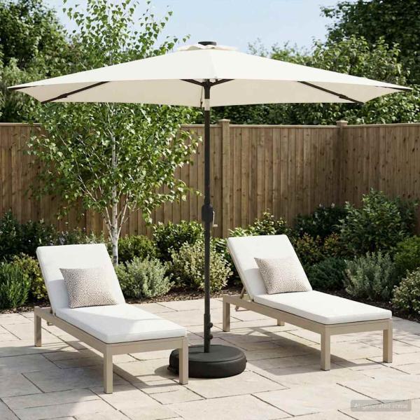 ARDEBO.de - Gartenparasol mit LED-Lichtern und Sockel 300 x 300 cm
