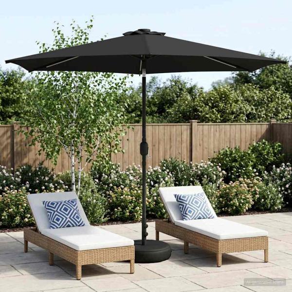 ARDEBO.de - Gartenparasol mit LED-Lichtern und Sockel 300 x 300 cm