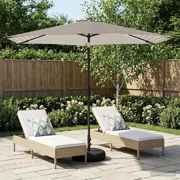 ARDEBO.de - Gartenparasol mit LED-Lichtern und Sockel 300 x 300 cm