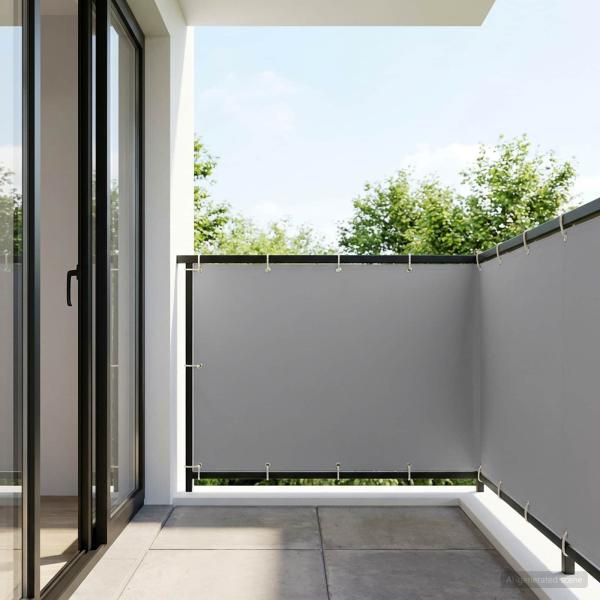 ARDEBO.de - Balkon Sichtschutz 150 x 300 cm Stoff mit PU-Beschichtung