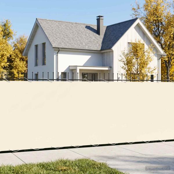 ARDEBO.de - Balkon Sichtschutz 150 x 600 cm Stoff mit PU-Beschichtung Creme