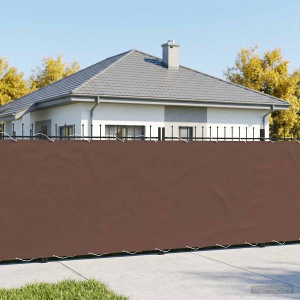 ARDEBO.de - Balkon Sichtschutz 150 x 700 cm Stoff mit PU-Beschichtung Braun