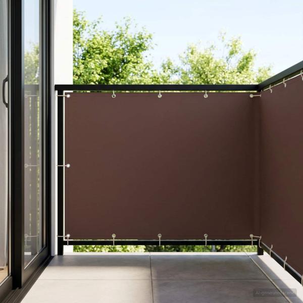 Balkon Sichtschutz 150 x 700 cm Stoff mit PU-Beschichtung Braun