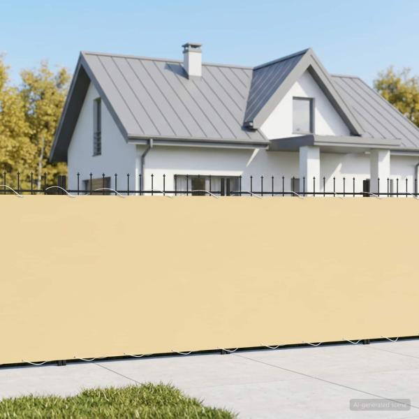 Balkon-Sichtschutz 1,2 x 15 m Stoff mit PU-Beschichtung Beige
