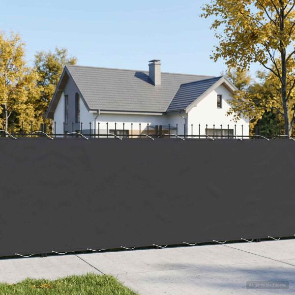 ARDEBO.de - Balkon-Sichtschutz 1,2 x 15 m Stoff mit PU-Beschichtung Schwarz