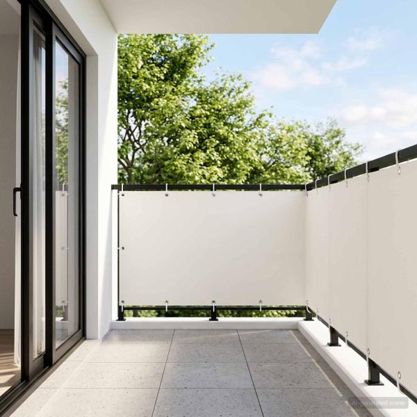 ARDEBO.de - Balkon-Sichtschutz 1,2 x 25 m Stoff mit PU-Beschichtung Weiß