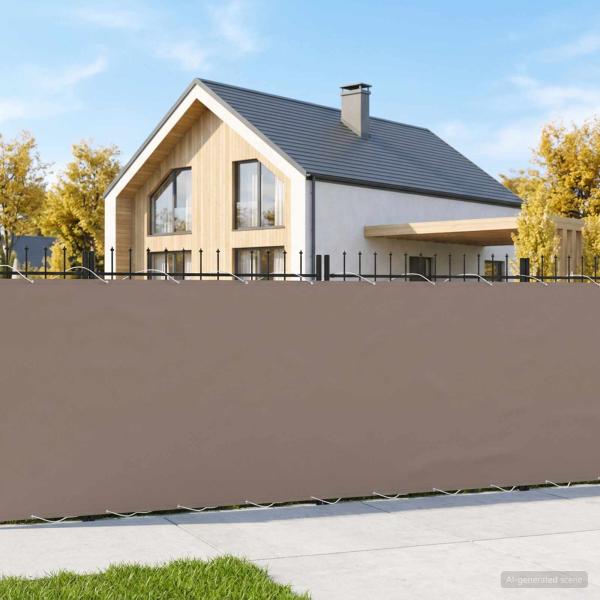 ARDEBO.de - Balkon-Sichtschutz 1,2 x 25 m Stoff mit PU-Beschichtung Taupe