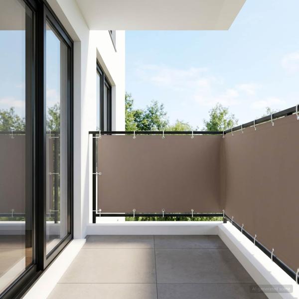 Balkon-Sichtschutz 1,2 x 25 m Stoff mit PU-Beschichtung Taupe
