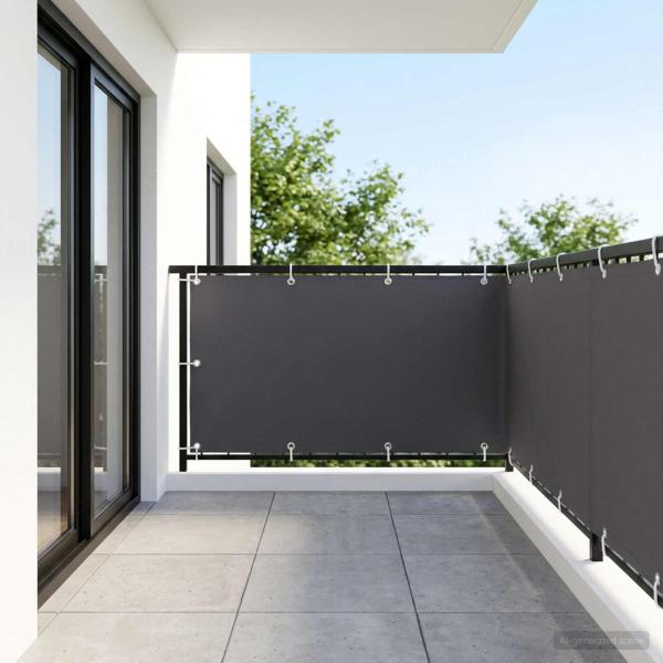 Balkon-Sichtschutz 1,5 x 15 m Stoff mit PU-Beschichtung