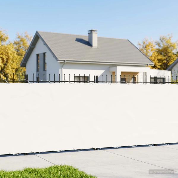 Balkon-Sichtschutz 1,5 x 15 m Stoff mit PU-Beschichtung Weiß