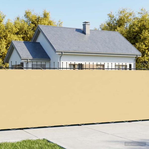 ARDEBO.de - Balkon Sichtschutz 1,5 x 15 m Stoff mit PU-Beschichtung Beige