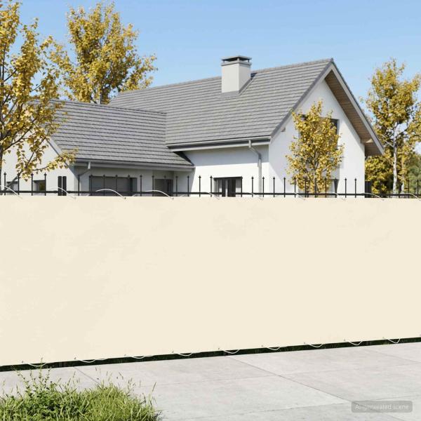 Balkon Sichtschutz 1,5 x 15 m Stoff mit PU-Beschichtung Creme