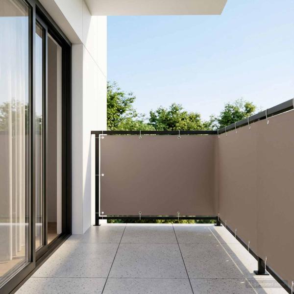 Balkon-Sichtschutz 1,5 x 25 m Stoff mit PU-Beschichtung Taupe
