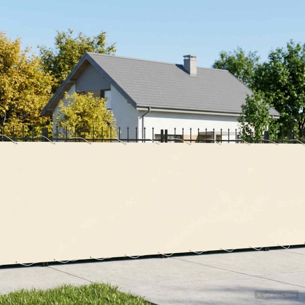 ARDEBO.de - Balkon Sichtschutz 1,8 x 15 m Stoff mit PU-Beschichtung Creme
