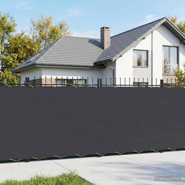 ARDEBO.de - Balkon-Sichtschutz 1,8 x 15 m Stoff mit PU-Beschichtung Schwarz
