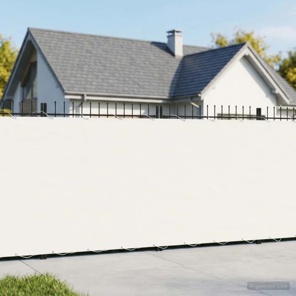 ARDEBO.de - Balkon-Sichtschutz 1,8 x 25 m Stoff mit PU-Beschichtung Weiß