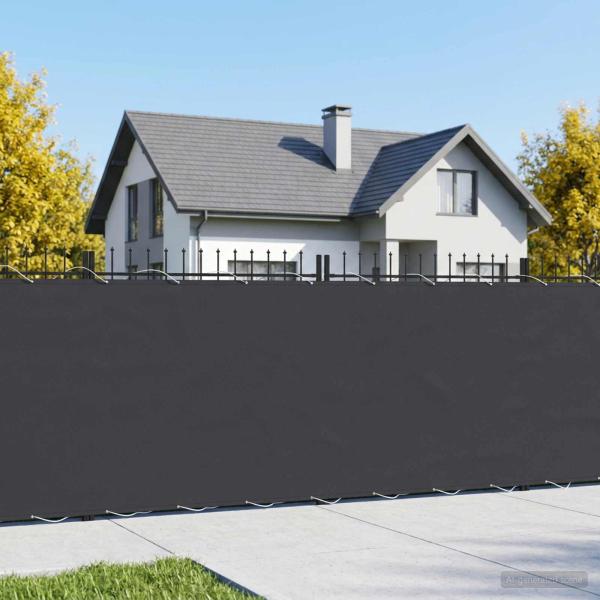 ARDEBO.de - Balkon-Sichtschutz 1,8 x 25 m Stoff mit PU-Beschichtung Schwarz