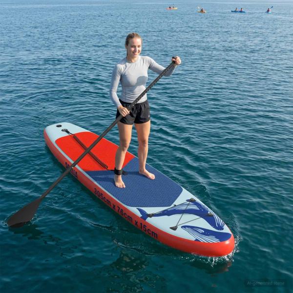 ARDEBO.de - Aufblasbares Stand Up Paddle Board SCYLLA 305 x 76 x 15 cm Blau