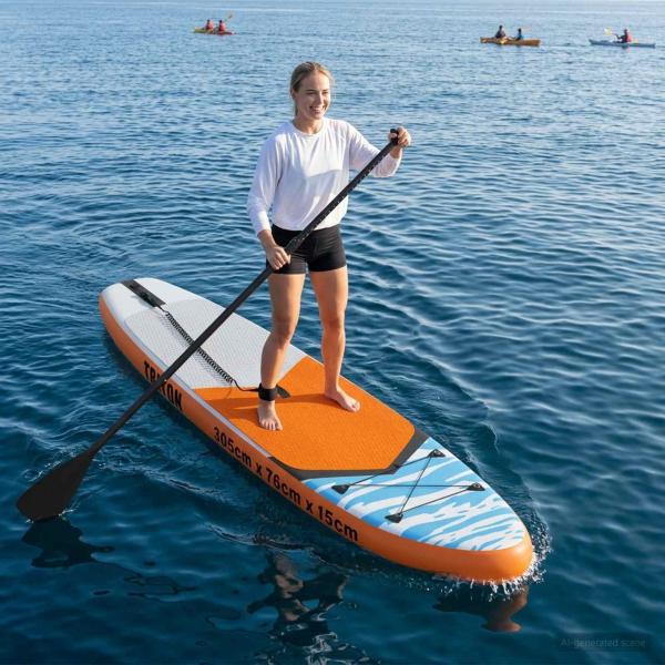 ARDEBO.de - Aufblasbares Stand Up Paddle Board TRITON 305 x 76 x 15 cm Blau
