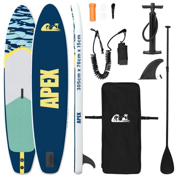 Aufblasbares Stand Up Paddle Board APEX 305 x 76 x 15 cm Blau