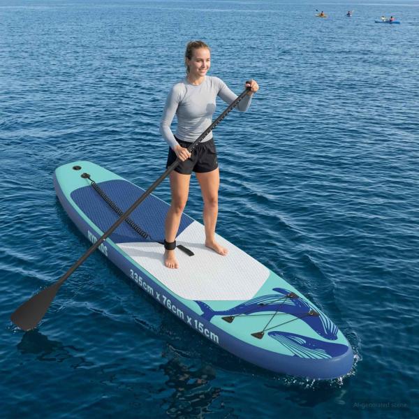 ARDEBO.de - Aufblasbares Stand Up Paddle Board HYDROS 335 x 76 x 15 cm für
