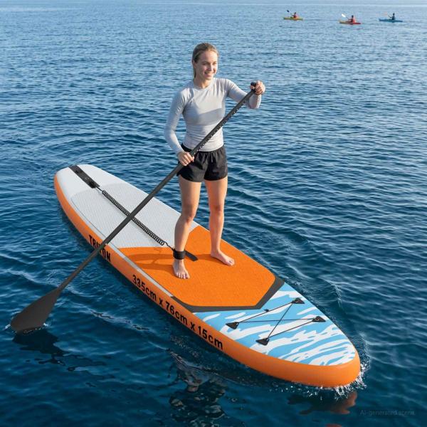 ARDEBO.de - Aufblasbares Stand-Up-Paddle-Board TRITON 335 x 76 x 15 cm Blau