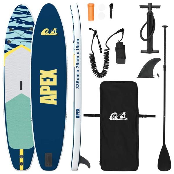 Aufblasbares Stand-Up-Paddle-Board APEX 335 x 76 x 15 cm Blau