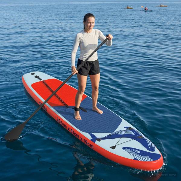 ARDEBO.de - Aufblasbares Stand Up Paddle Board SCYLLA 366 x 81 x 15 cm Blau