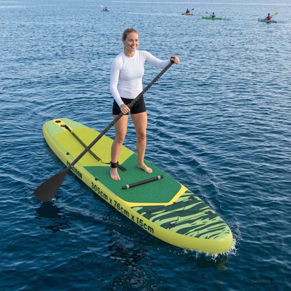 ARDEBO.de - SUP Board mit Sitz 2-in-1 POSEIDON 305 x 76 x 15 cm Gr?n