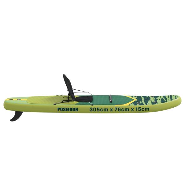 SUP Board mit Sitz 2-in-1 POSEIDON 305 x 76 x 15 cm Gr?n