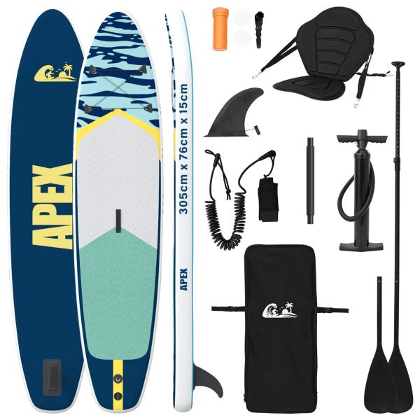 SUP Board mit Sitz 2-in-1 APEX 305 x 76 x 15 cm Blau für