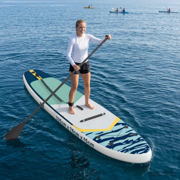 ARDEBO.de - SUP Board mit Sitz 2-in-1 APEX 335 x 76 x 15 cm Blau für