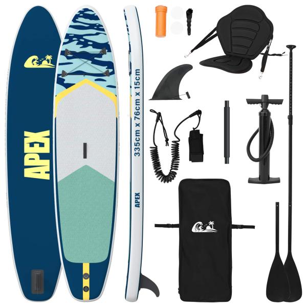 SUP Board mit Sitz 2-in-1 APEX 335 x 76 x 15 cm Blau für