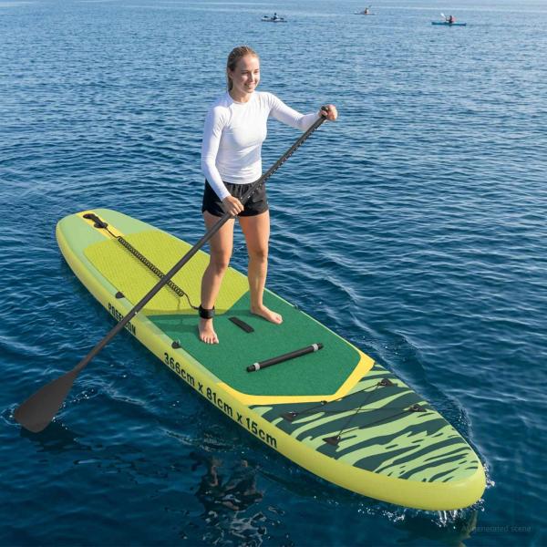 ARDEBO.de - SUP Board mit Sitz 2-in-1 POSEIDON 366 x 81 x 15 cm Grün für